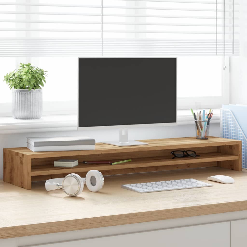 Monitor stand Artisan oak 100x24x13 cm wood material