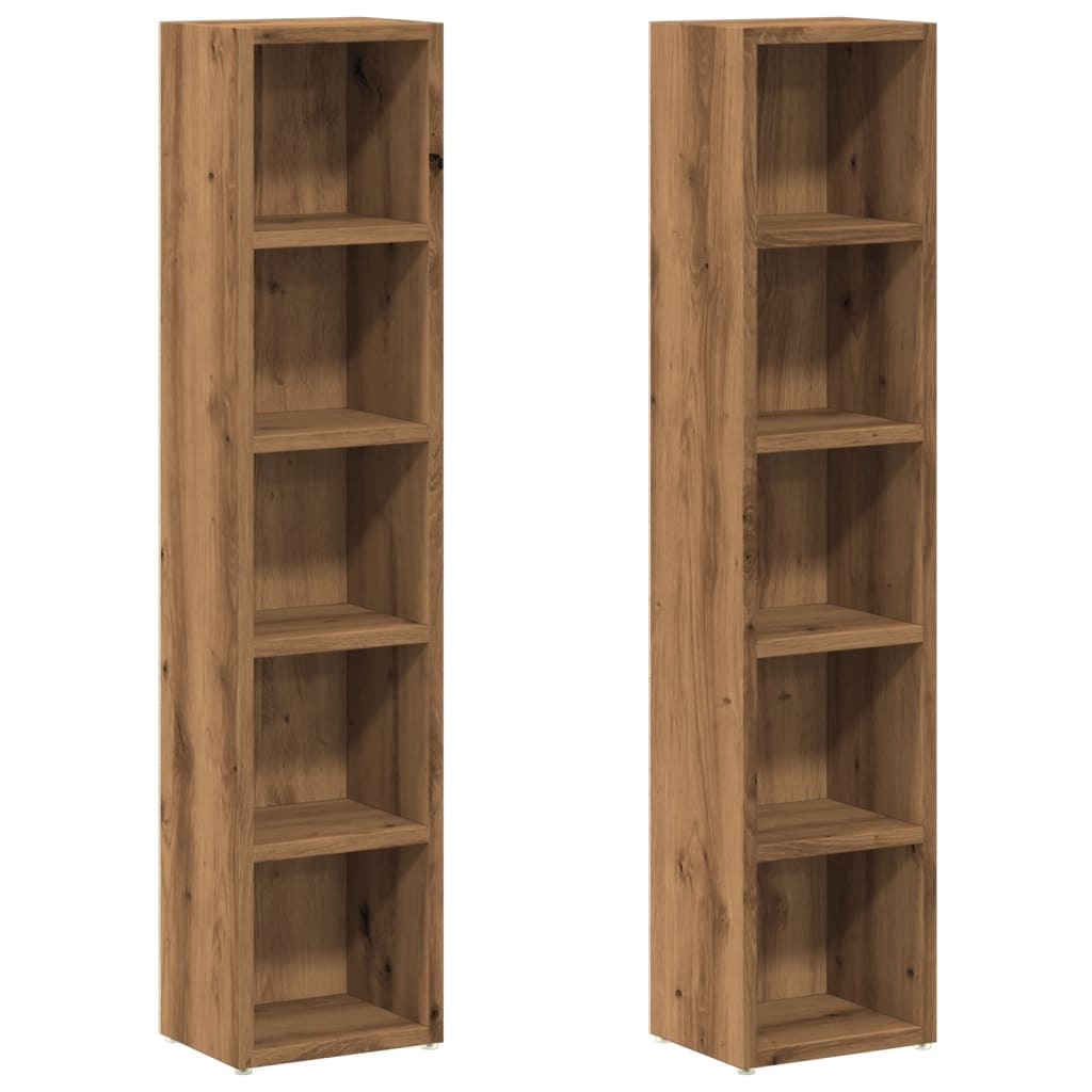 CD shelves 2 pcs. Artisan oak 21x16x93.5 cm wood material