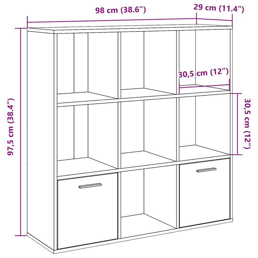 Bookcase Artisan Oak 98x29x97.5 cm Wood Material