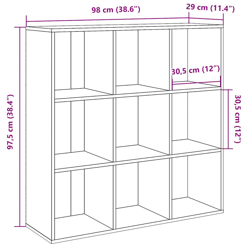 Bookshelf old wood look 98x29x97.5 cm