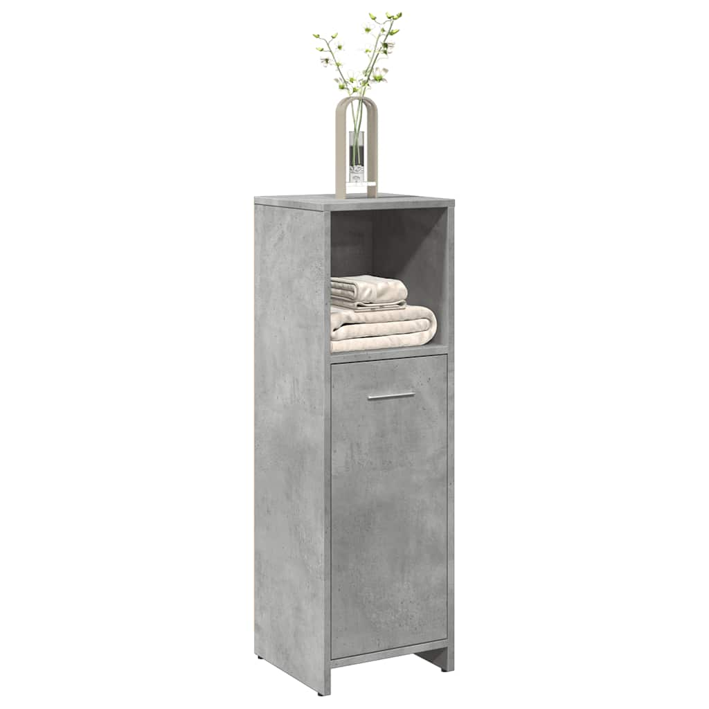 Bathroom Cabinet Concrete Grey 30x30x95 cm Wood Material