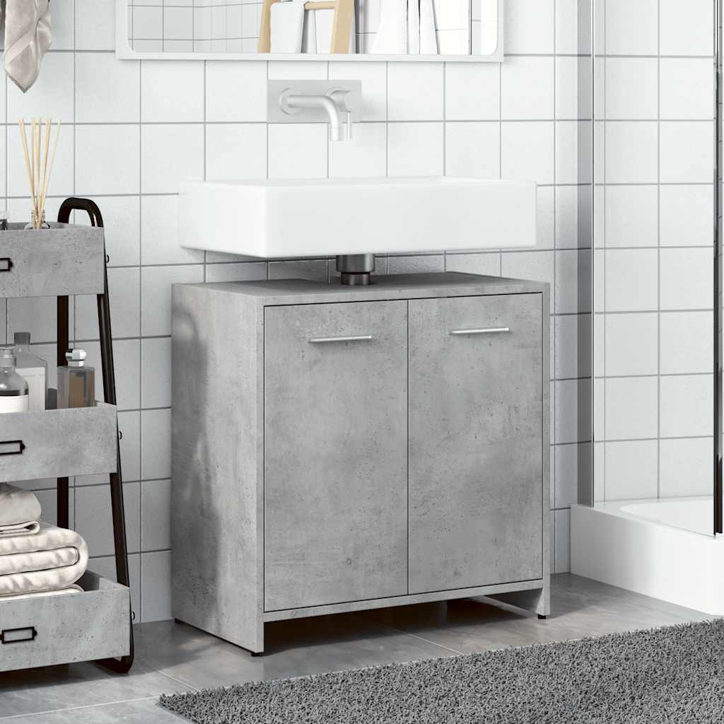 Washbasin base cabinet concrete grey 60x33x60 cm wood material