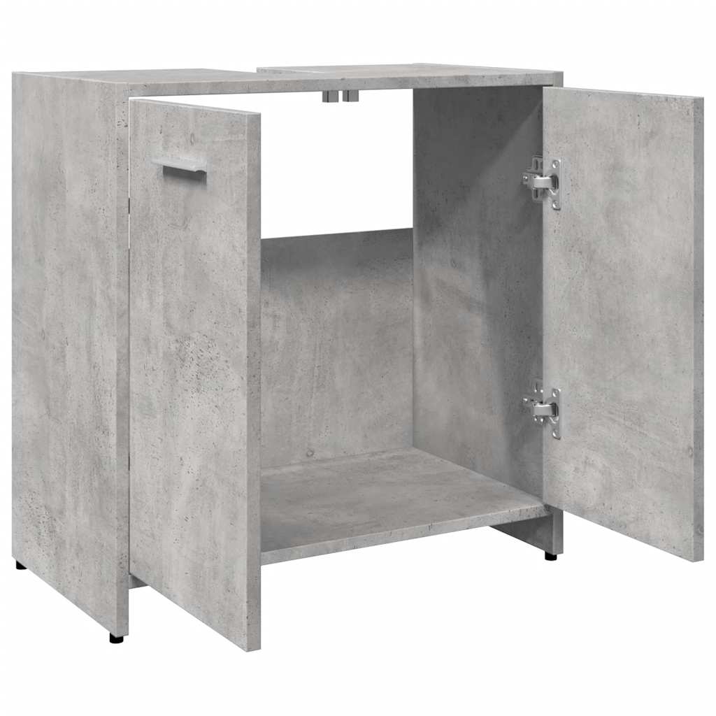 Washbasin base cabinet concrete grey 60x33x60 cm wood material