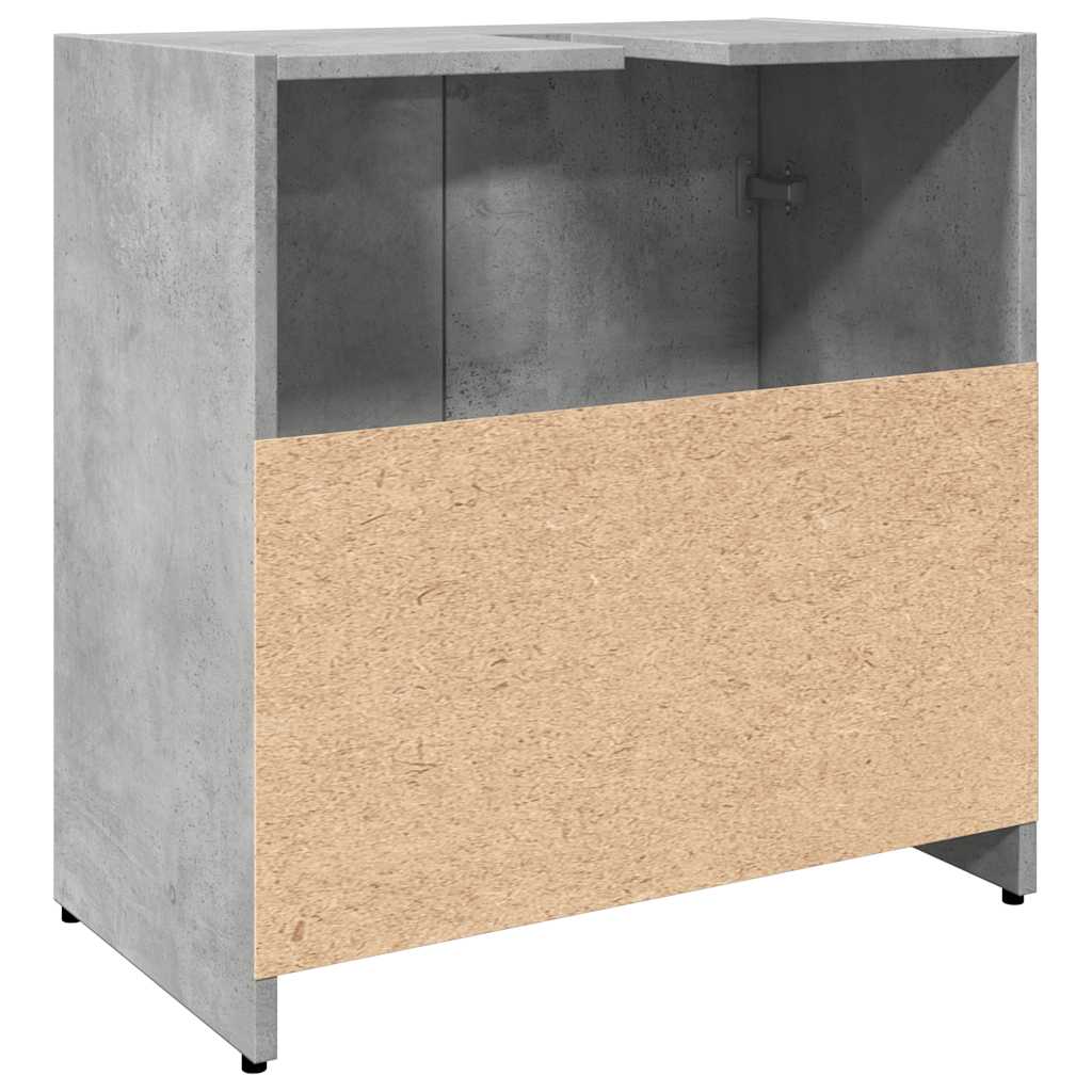 Washbasin base cabinet concrete grey 60x33x60 cm wood material