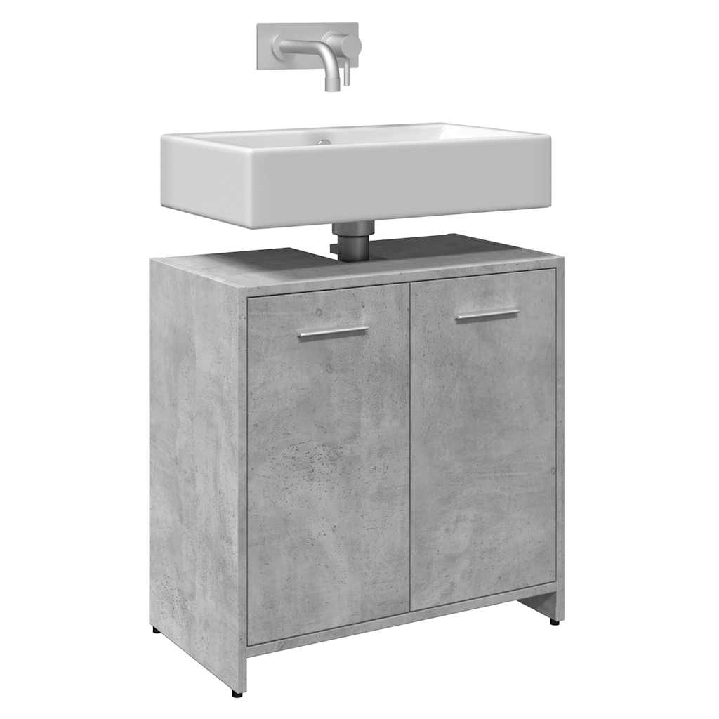 Washbasin base cabinet concrete grey 60x33x60 cm wood material