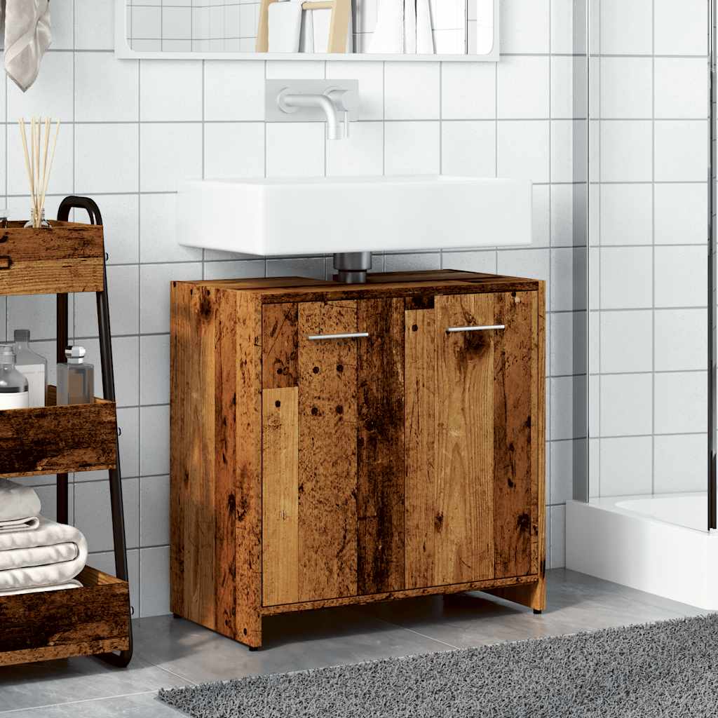 Washbasin cabinet old wood look 60x33x60 cm wood material