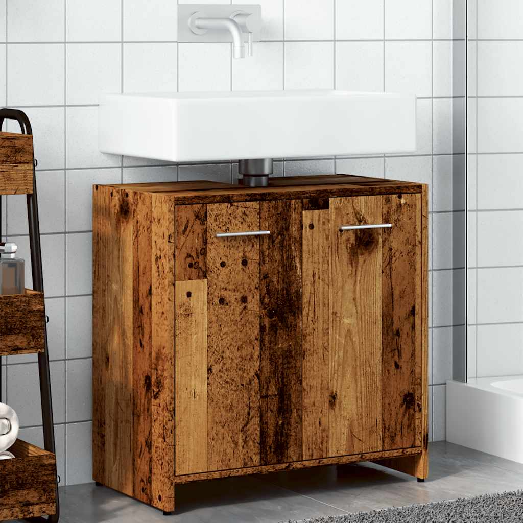 Washbasin cabinet old wood look 60x33x60 cm wood material