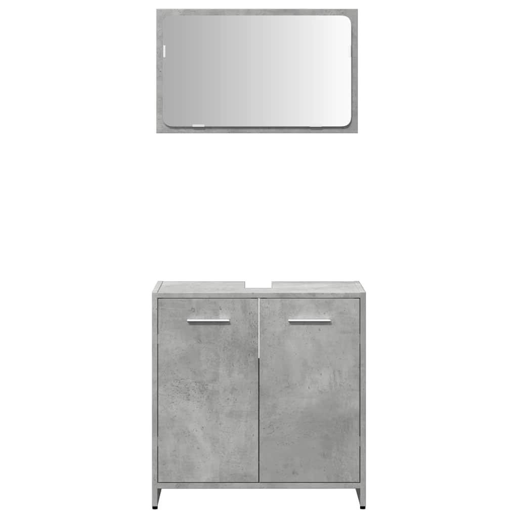 Bathroom Cabinet with Mirror Concrete Gray Wood Material