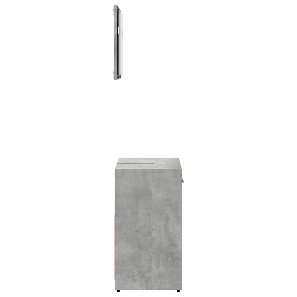 Bathroom Cabinet with Mirror Concrete Gray Wood Material