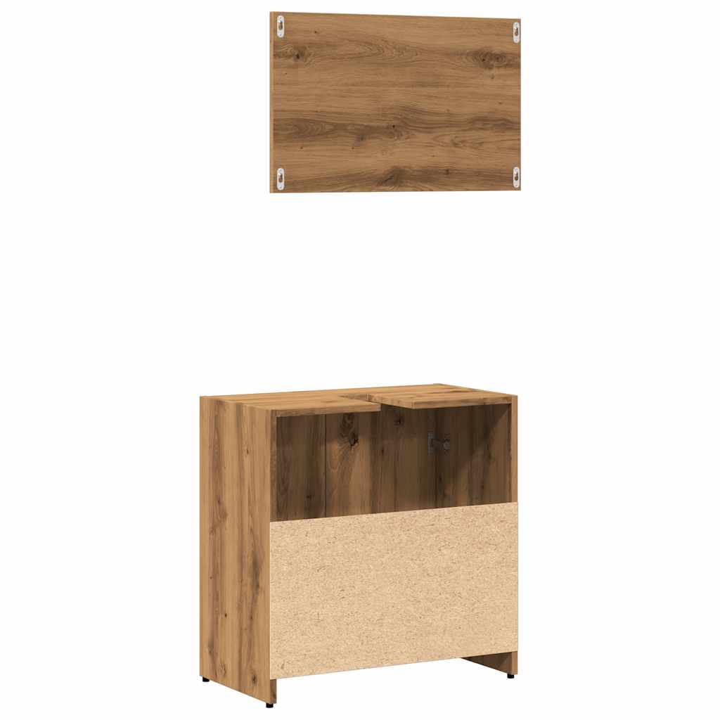 Badschrank mit Spiegel Artisan-Eiche Holzwerkstoff