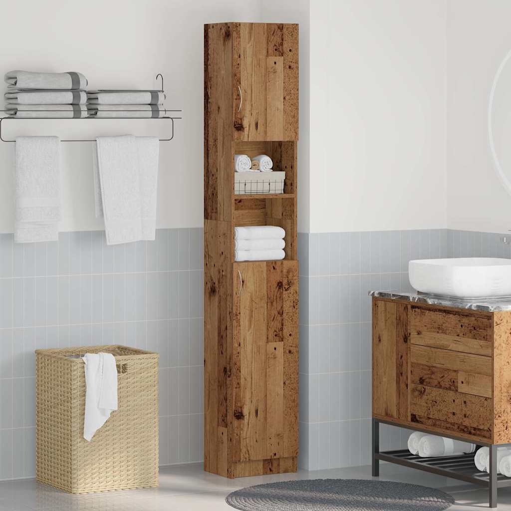 Bathroom cabinet old wood look 32x25.5x190 cm wood material