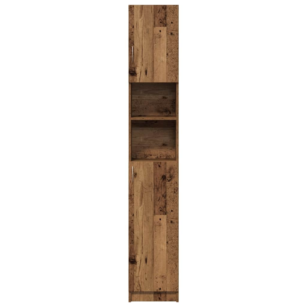 Badschrank Altholz-Optik 32x25,5x190 cm Holzwerkstoff