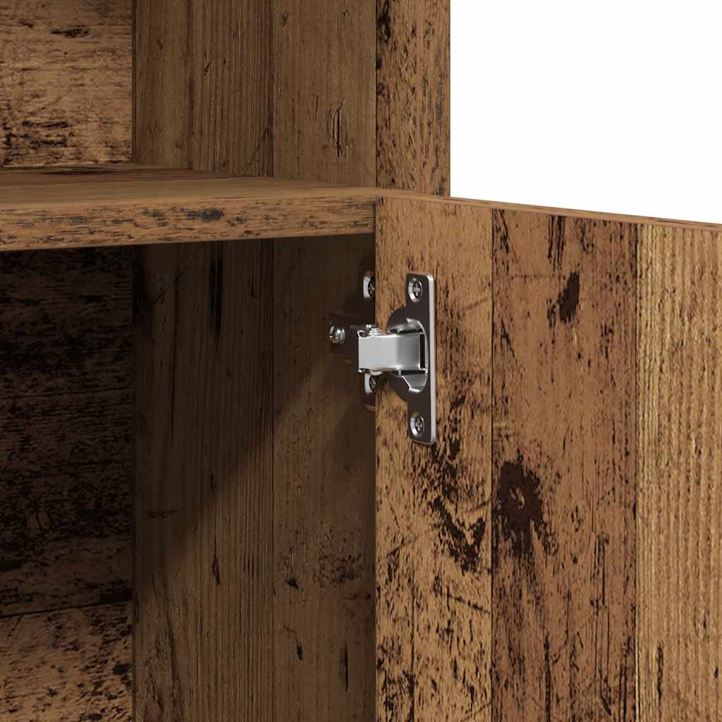 Badschrank Altholz-Optik 32x25,5x190 cm Holzwerkstoff