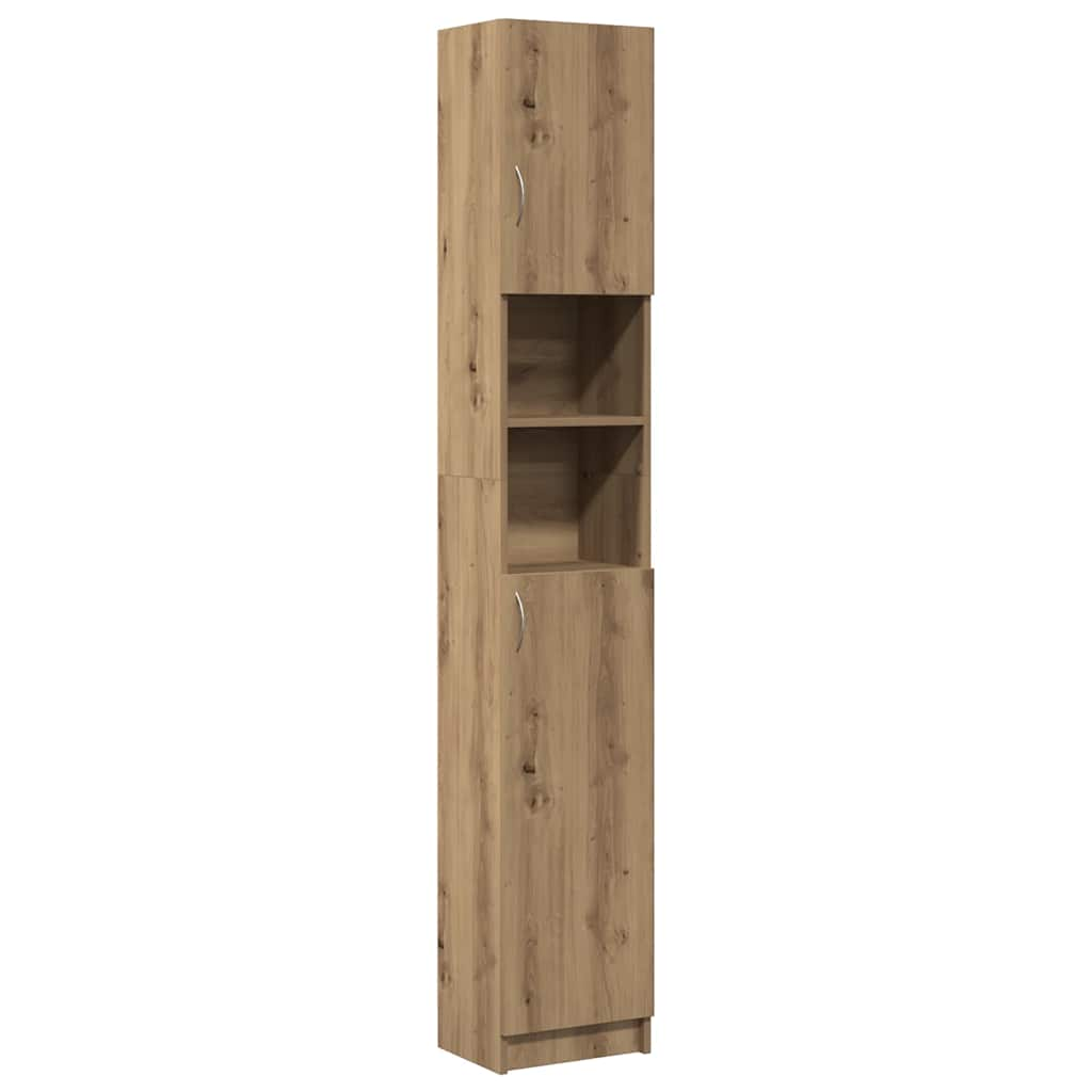 Artisan oak bathroom cabinet 32x25.5x190 cm made of wood material