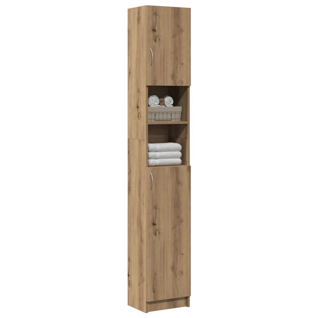 Artisan oak bathroom cabinet 32x25.5x190 cm made of wood material