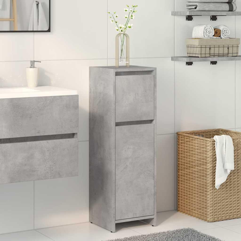 Bathroom Cabinet Concrete Grey 30x30x95 cm Wood Material