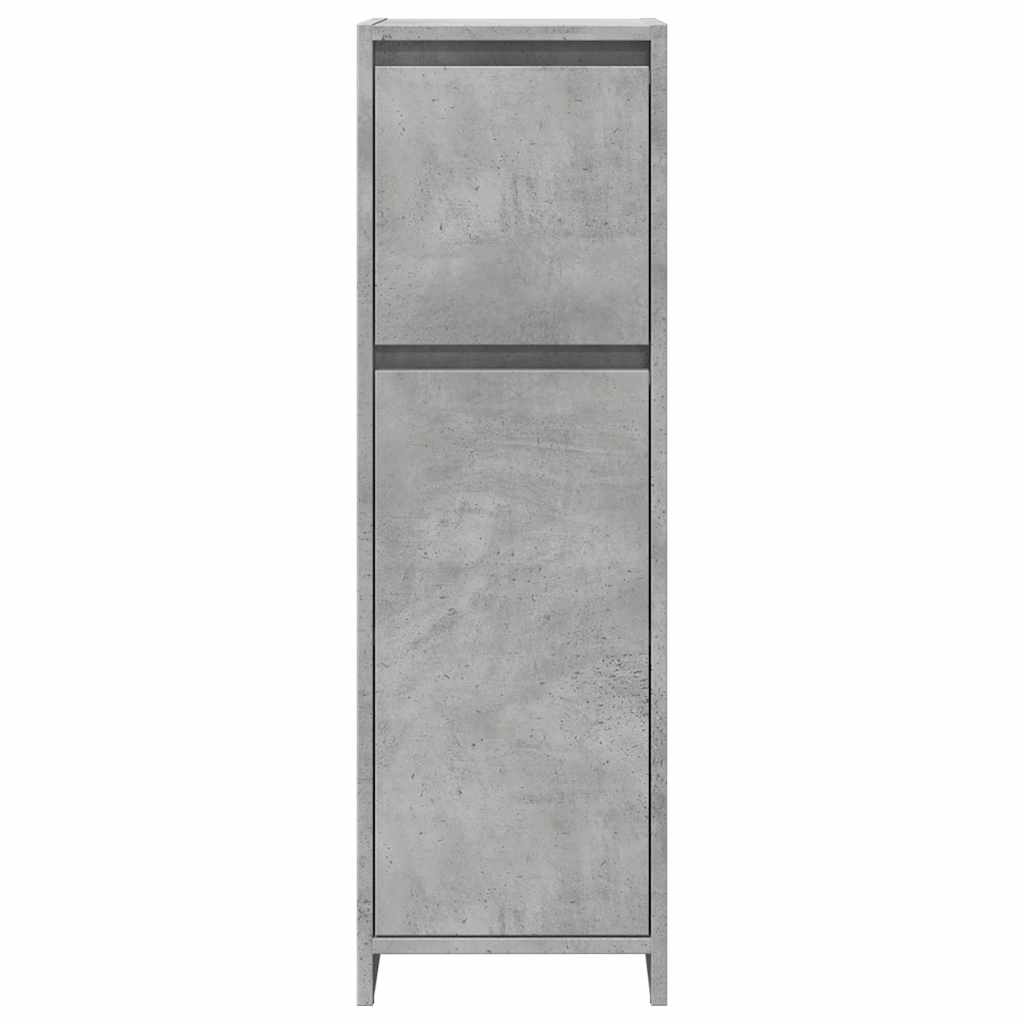 Bathroom Cabinet Concrete Grey 30x30x95 cm Wood Material