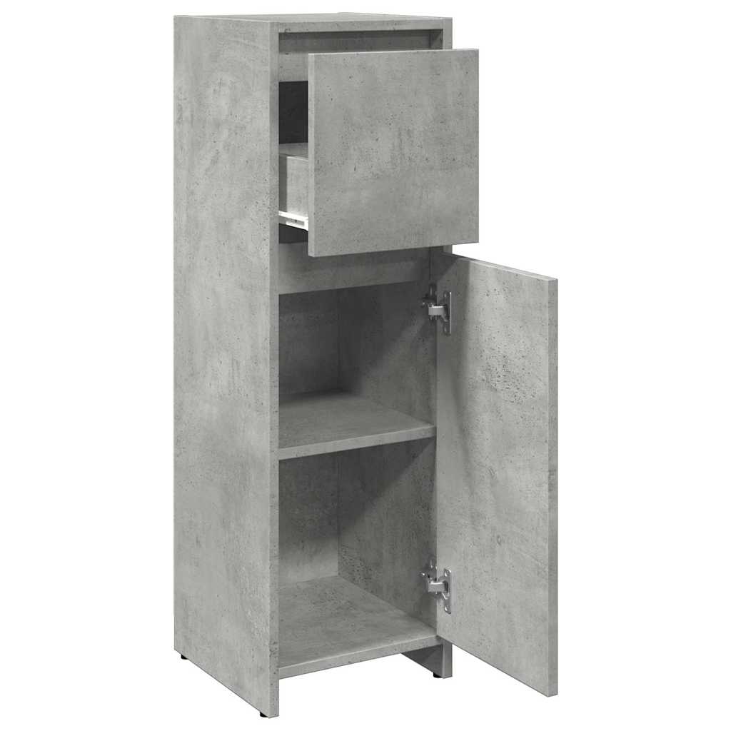 Bathroom Cabinet Concrete Grey 30x30x95 cm Wood Material