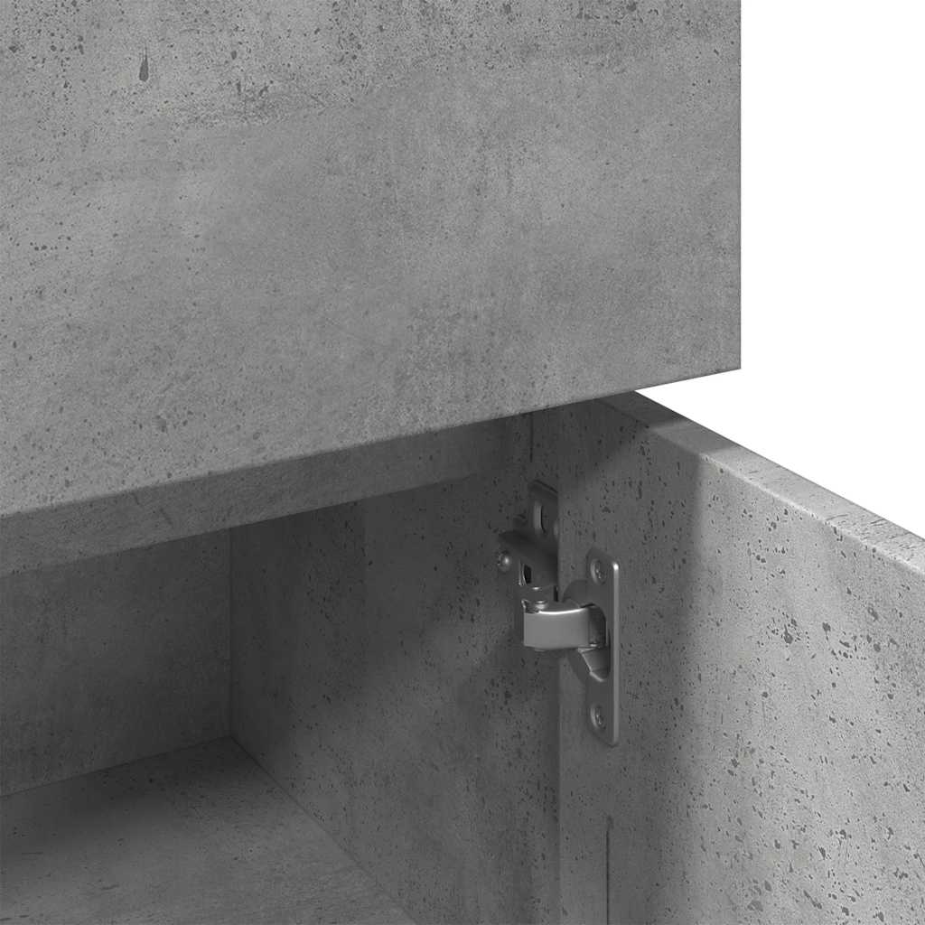 Bathroom Cabinet Concrete Grey 30x30x95 cm Wood Material