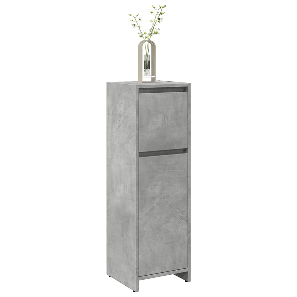 Bathroom Cabinet Concrete Grey 30x30x95 cm Wood Material