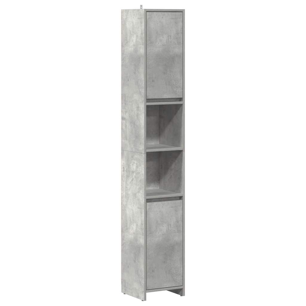 Bathroom Cabinet Concrete Grey 30x30x183.5 cm Wood Material