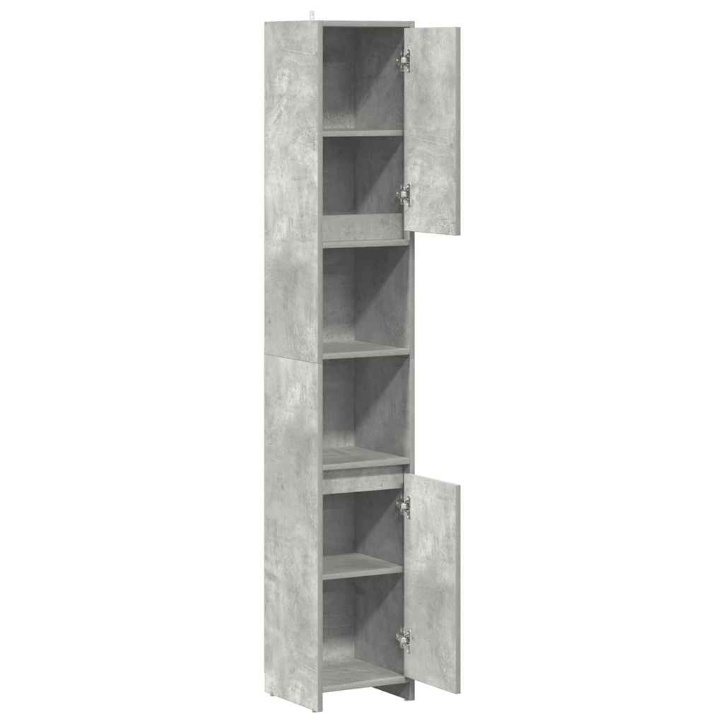 Bathroom Cabinet Concrete Grey 30x30x183.5 cm Wood Material