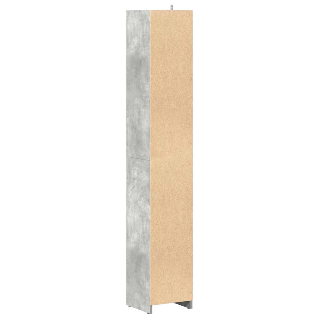 Bathroom Cabinet Concrete Grey 30x30x183.5 cm Wood Material