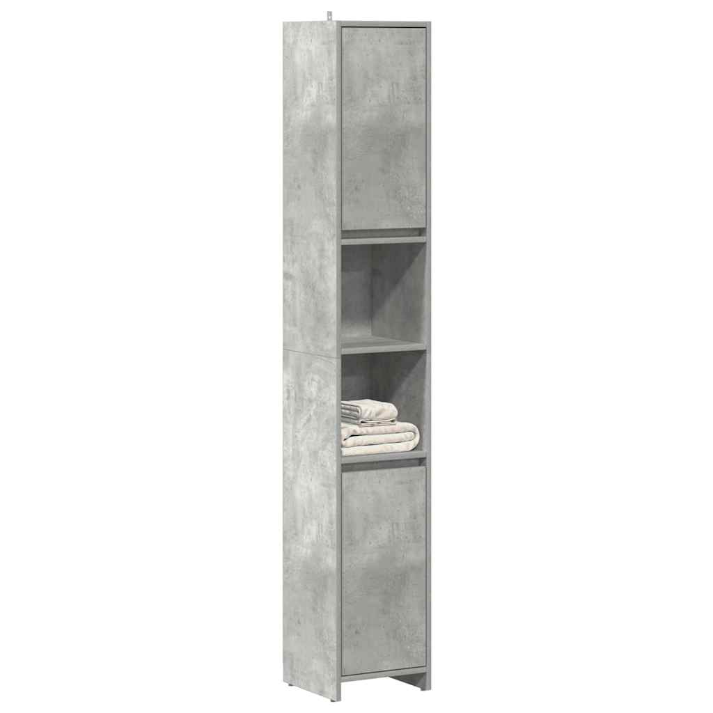 Bathroom Cabinet Concrete Grey 30x30x183.5 cm Wood Material