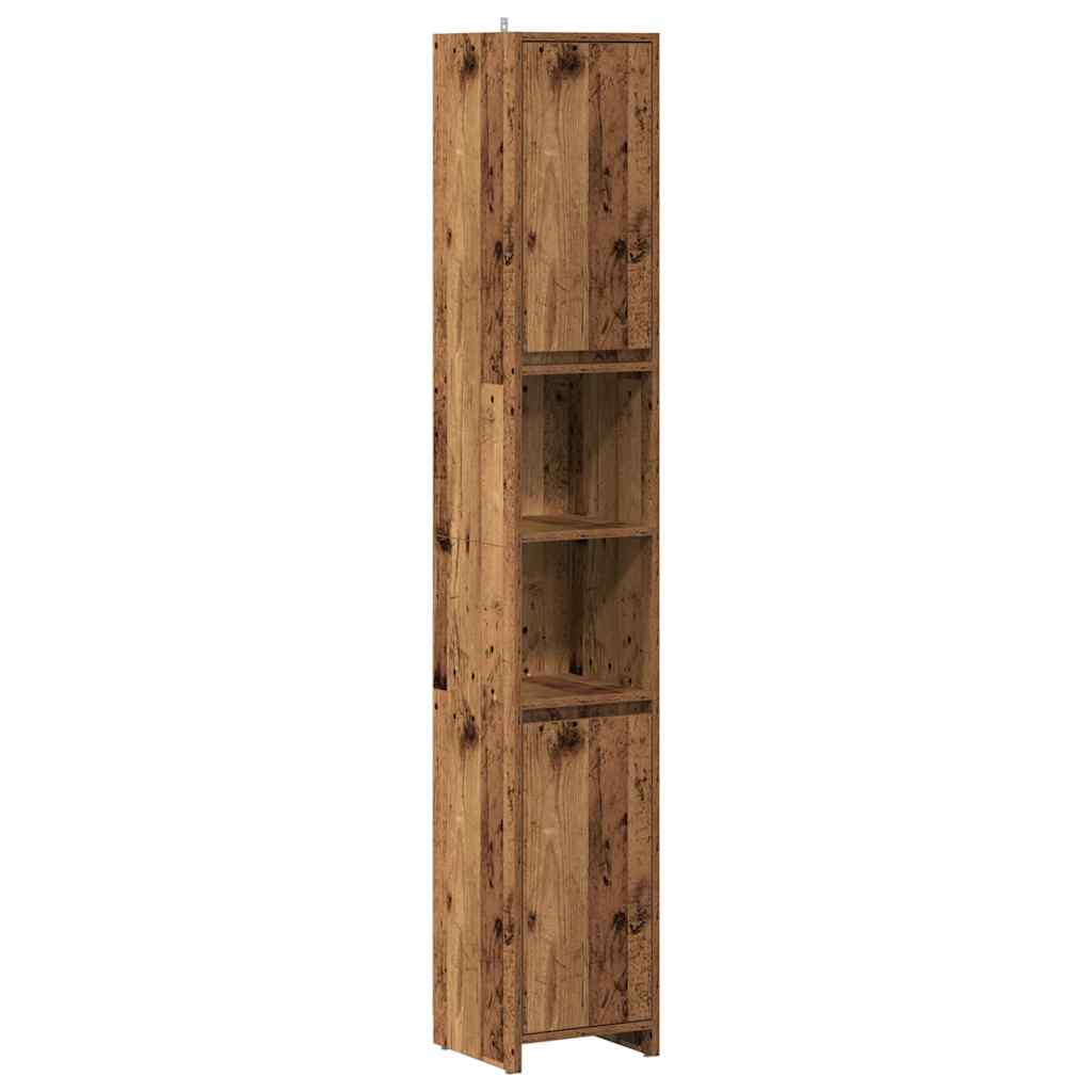 Bathroom cabinet old wood look 30x30x183.5 cm wood material