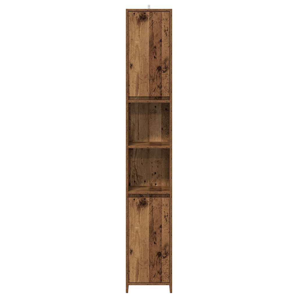 Bathroom cabinet old wood look 30x30x183.5 cm wood material