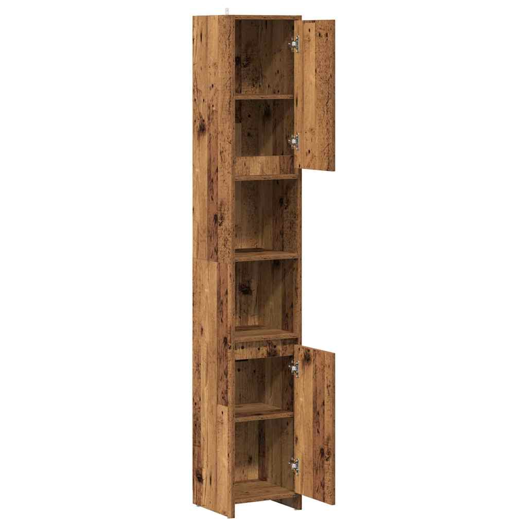 Bathroom cabinet old wood look 30x30x183.5 cm wood material