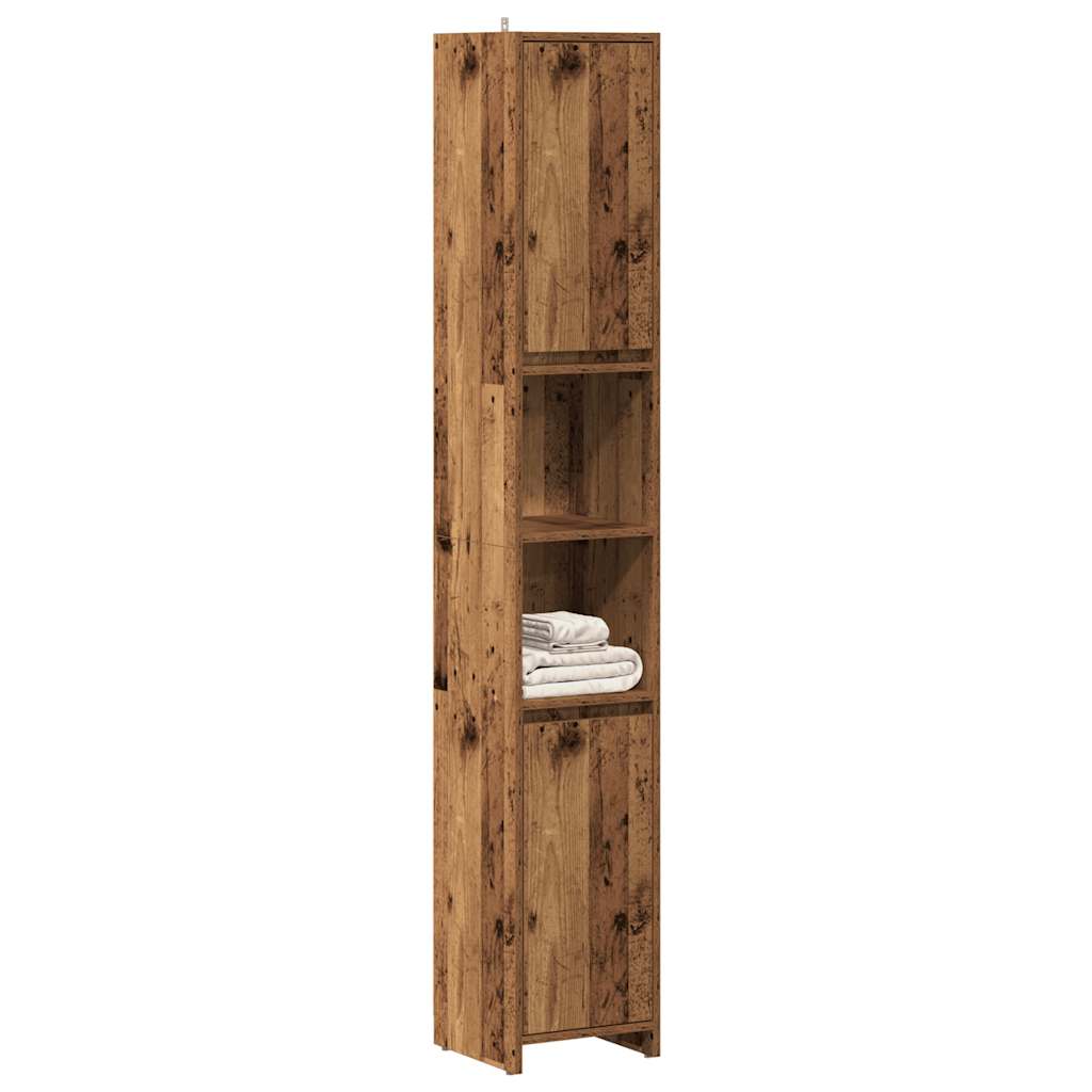 Bathroom cabinet old wood look 30x30x183.5 cm wood material