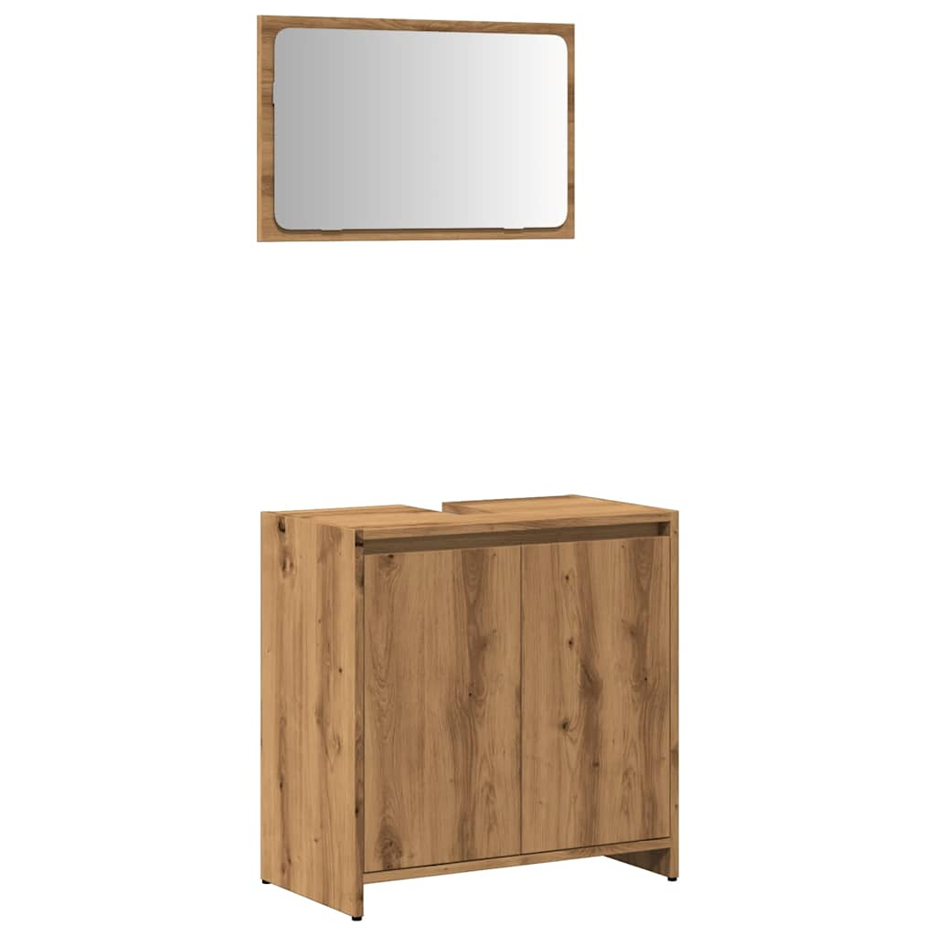 2-piece bathroom furniture set Artisan oak wood material