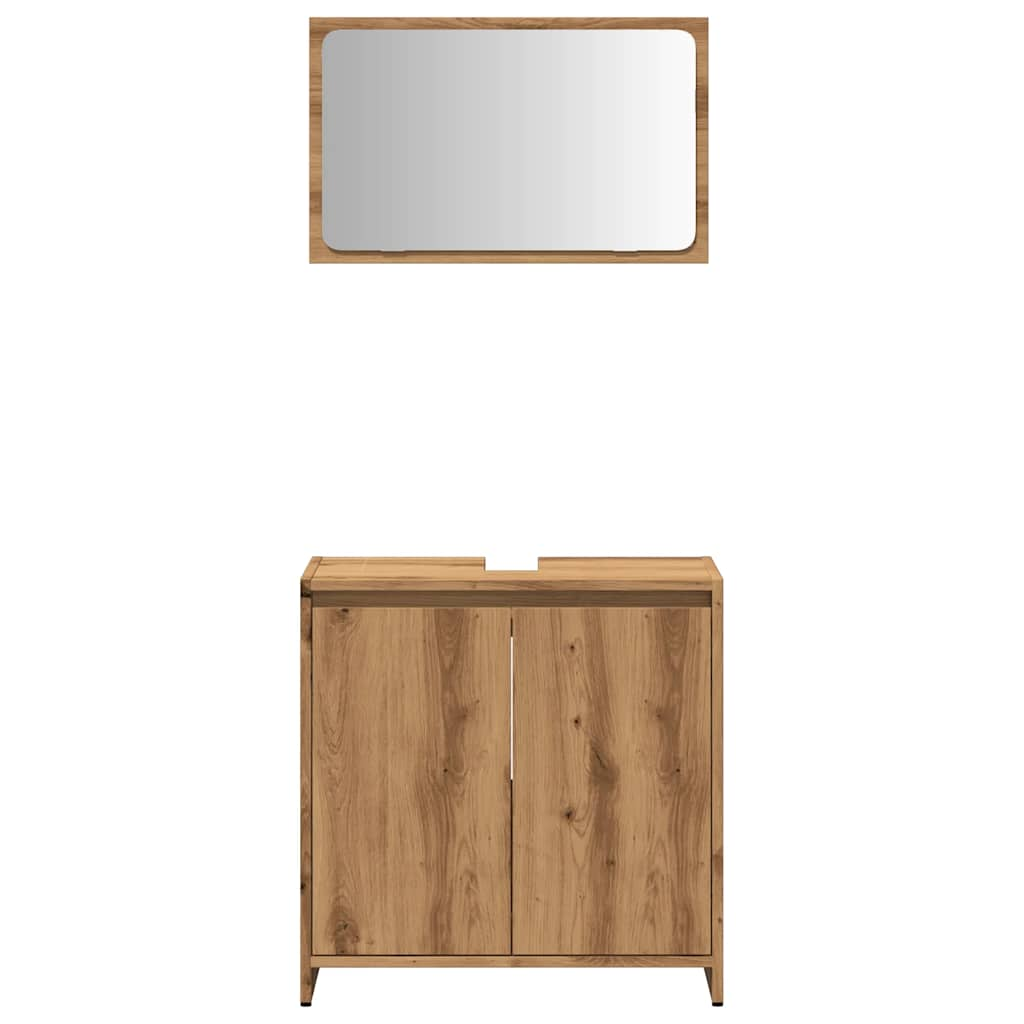 2-piece bathroom furniture set Artisan oak wood material