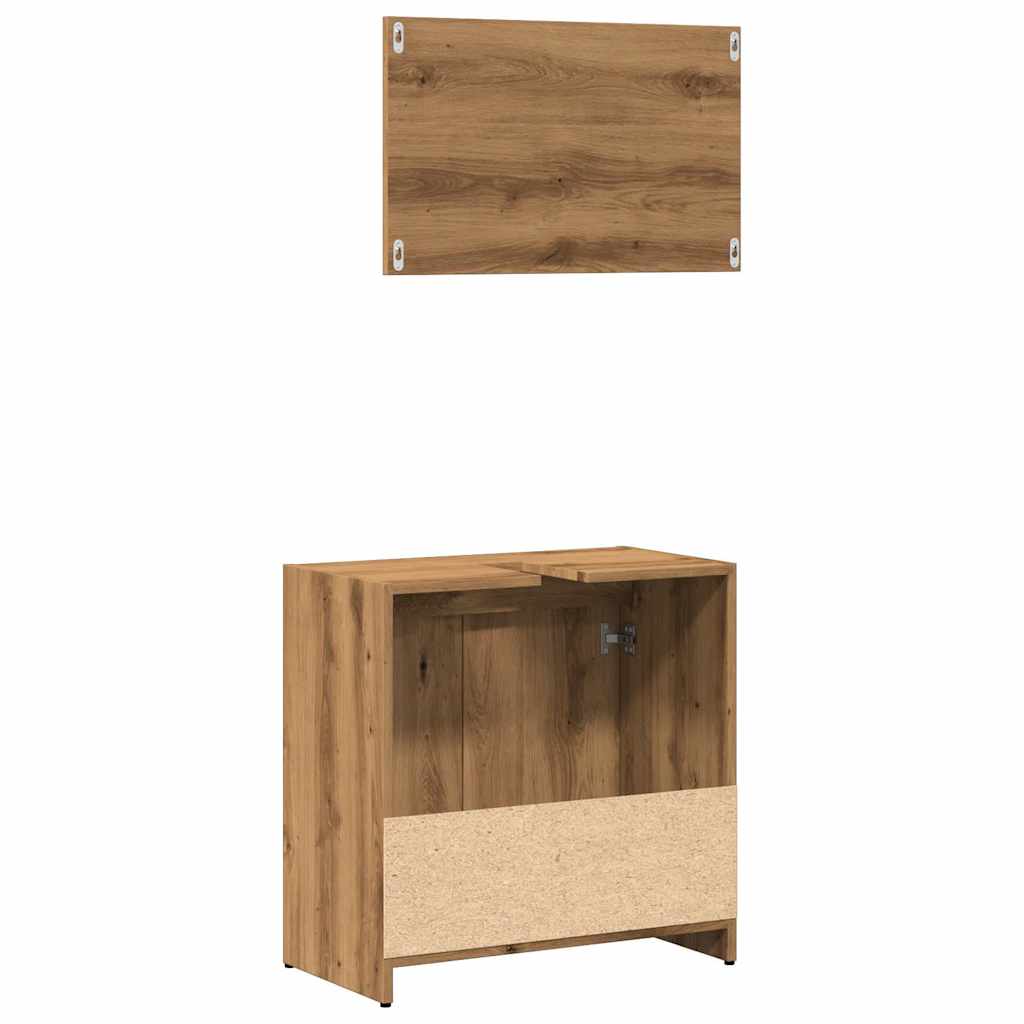 2-piece bathroom furniture set Artisan oak wood material