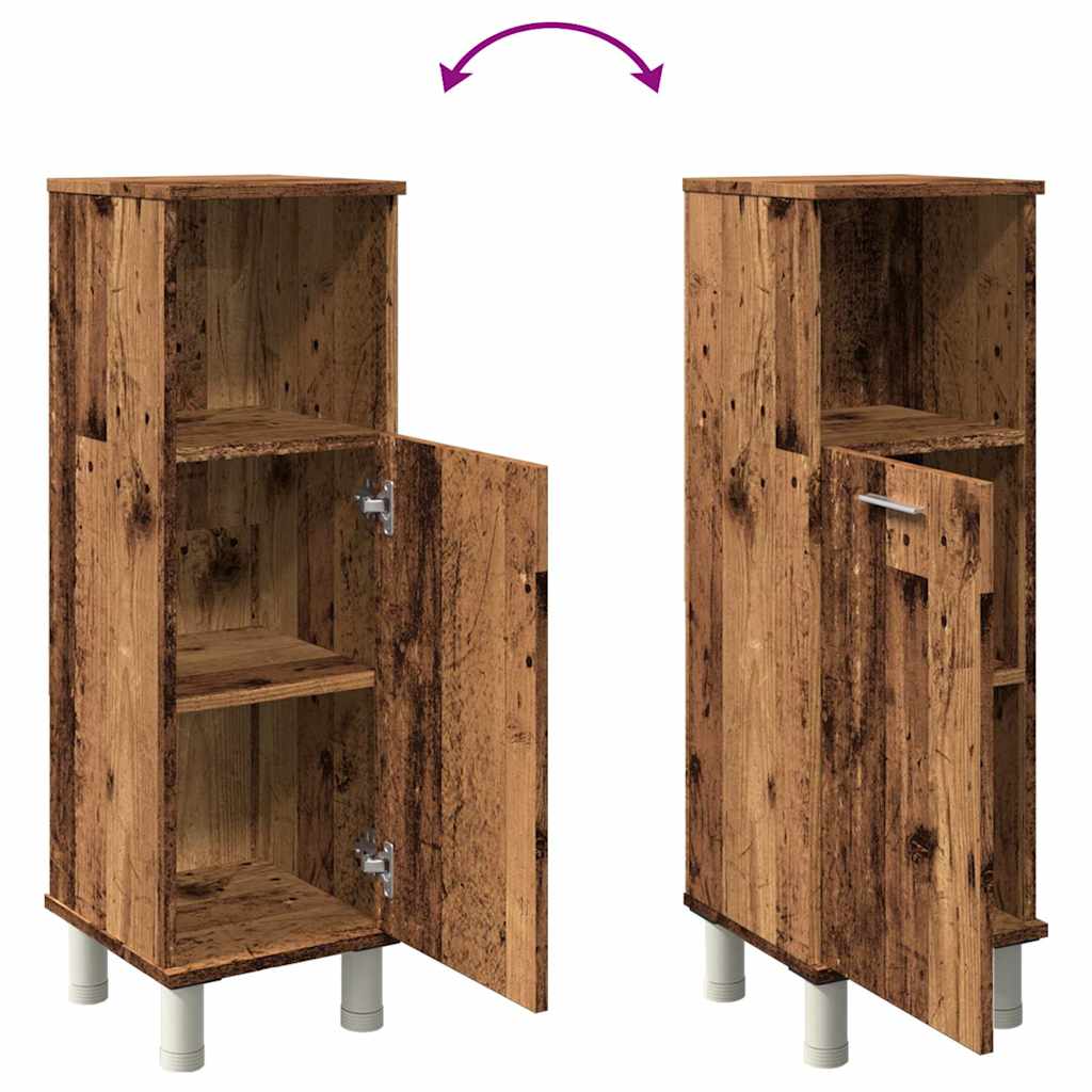 Badschrank Altholz-Optik 30x30x95 cm Holzwerkstoff