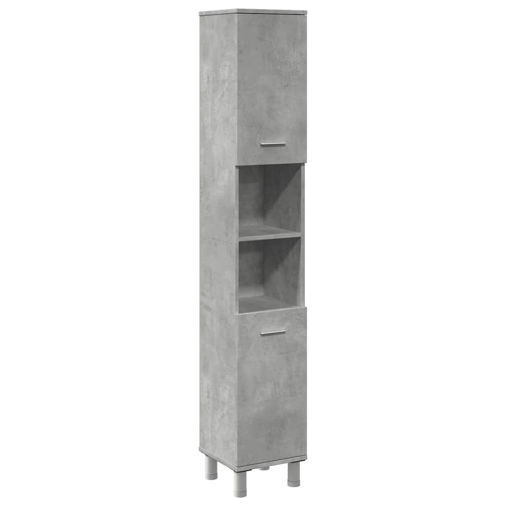 Bathroom Cabinet Concrete Grey 30x30x179 cm Wood Material