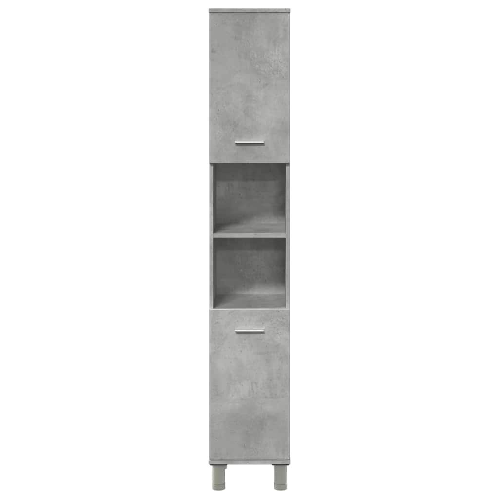 Bathroom Cabinet Concrete Grey 30x30x179 cm Wood Material