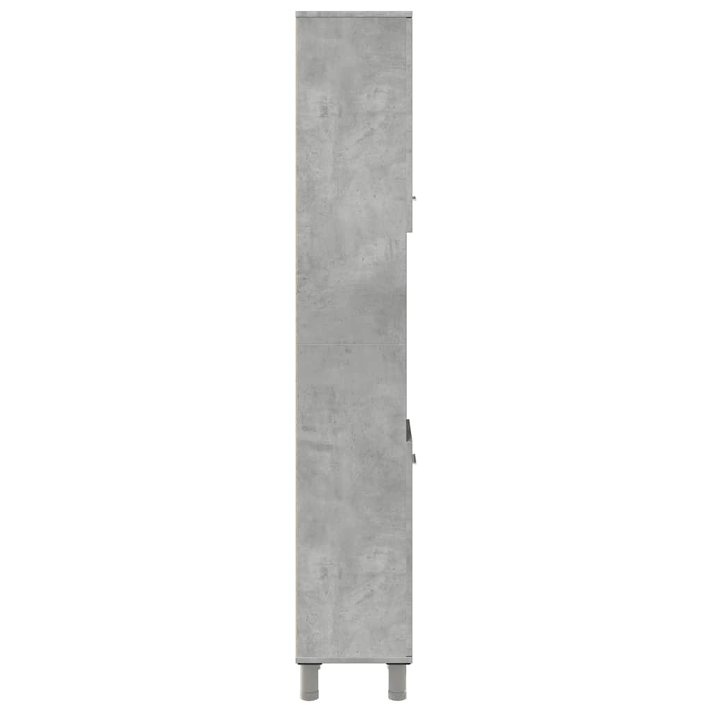 Bathroom Cabinet Concrete Grey 30x30x179 cm Wood Material