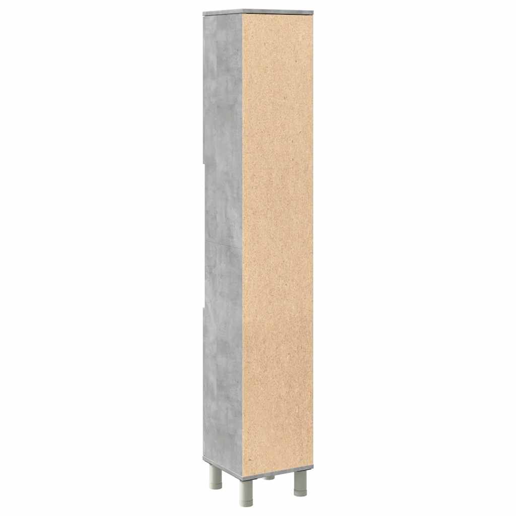 Bathroom Cabinet Concrete Grey 30x30x179 cm Wood Material