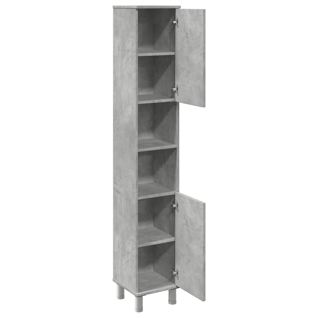 Bathroom Cabinet Concrete Grey 30x30x179 cm Wood Material