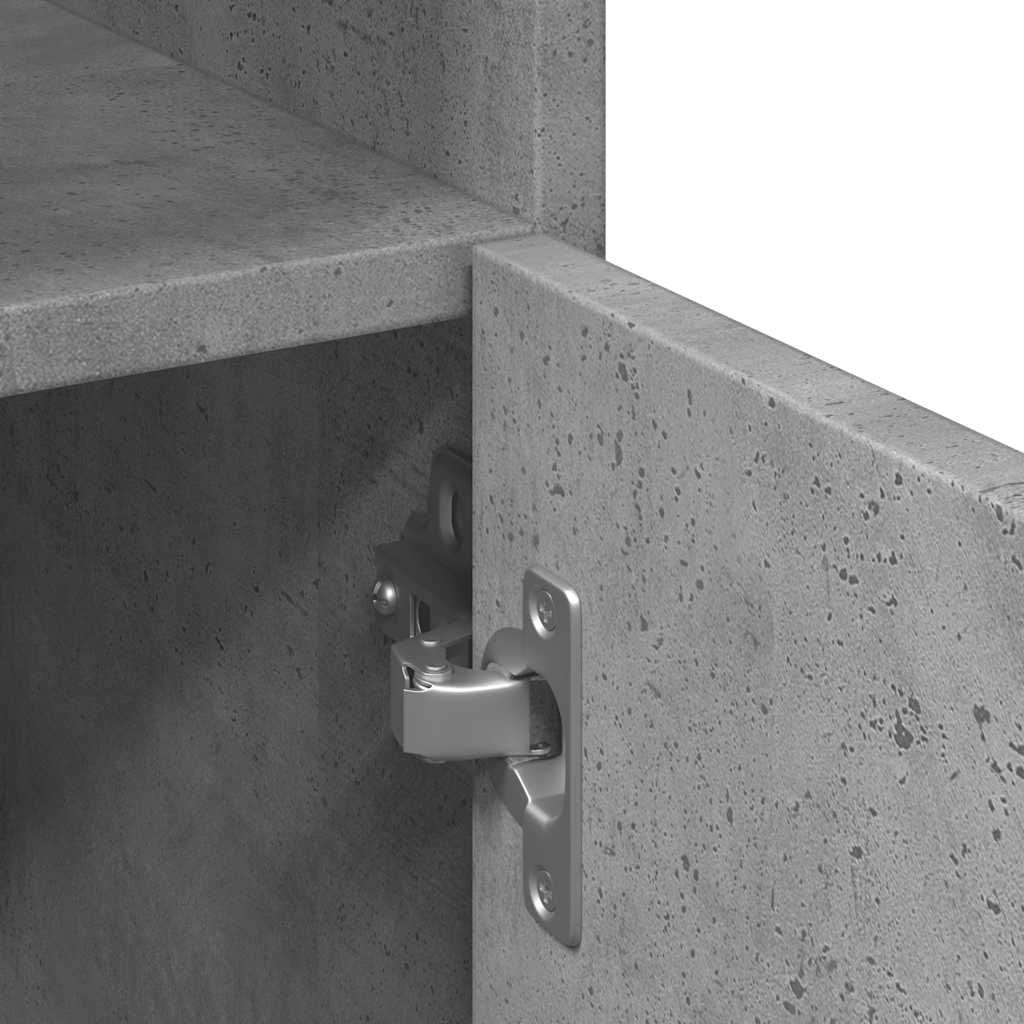 Bathroom Cabinet Concrete Grey 30x30x179 cm Wood Material