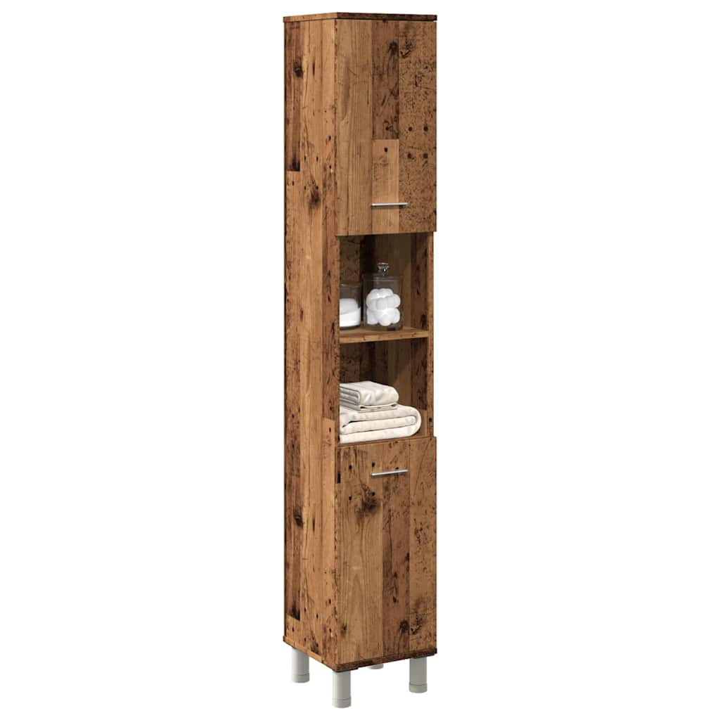 Bathroom cabinet old wood look 30x30x179 cm wood material