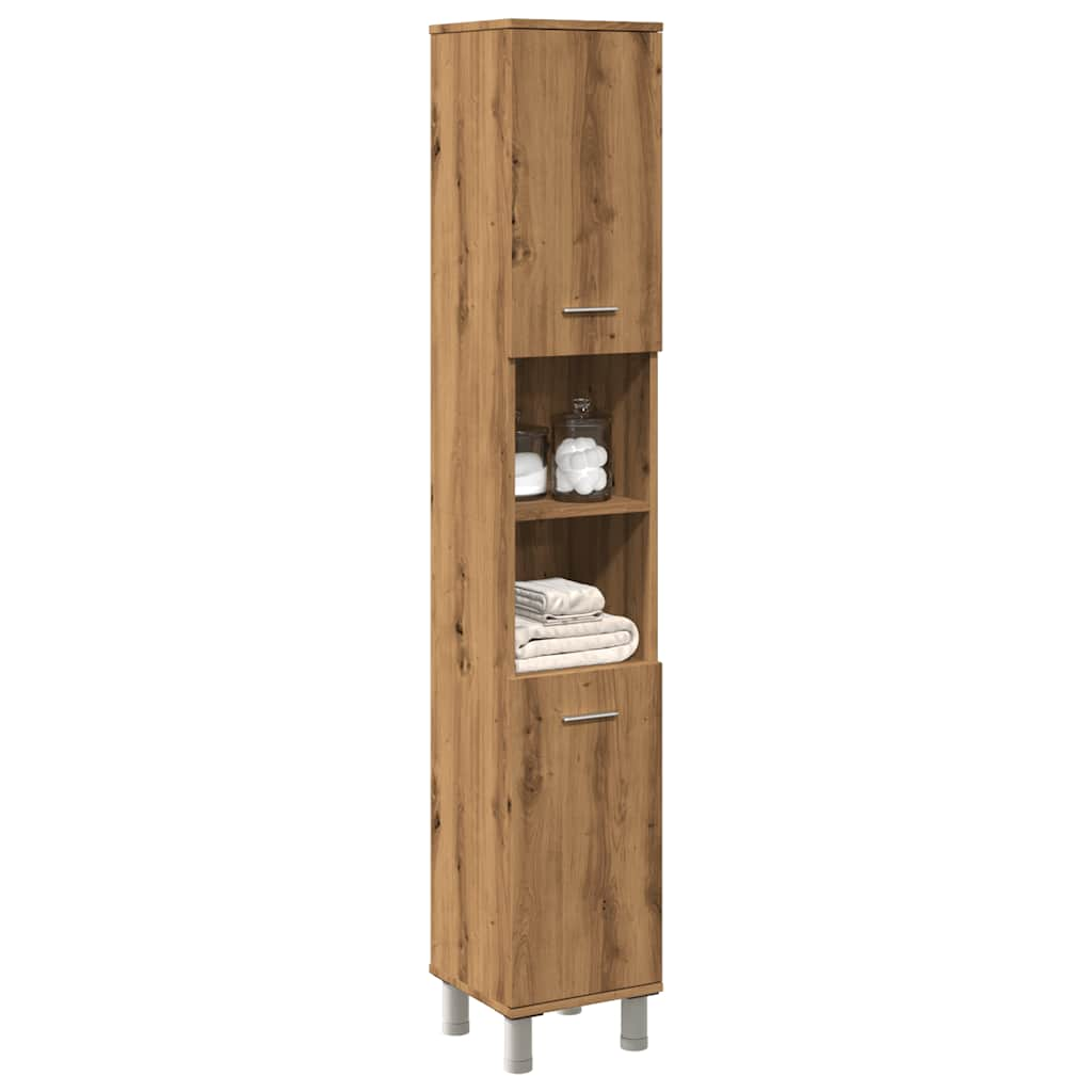 Artisan oak bathroom cabinet 30x30x179 cm wood material