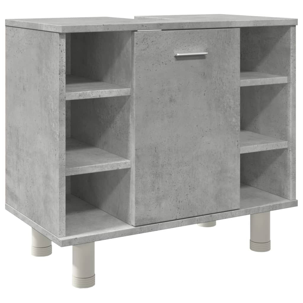 Bathroom Cabinet Concrete Grey 60x32x53.5 cm Wood Material