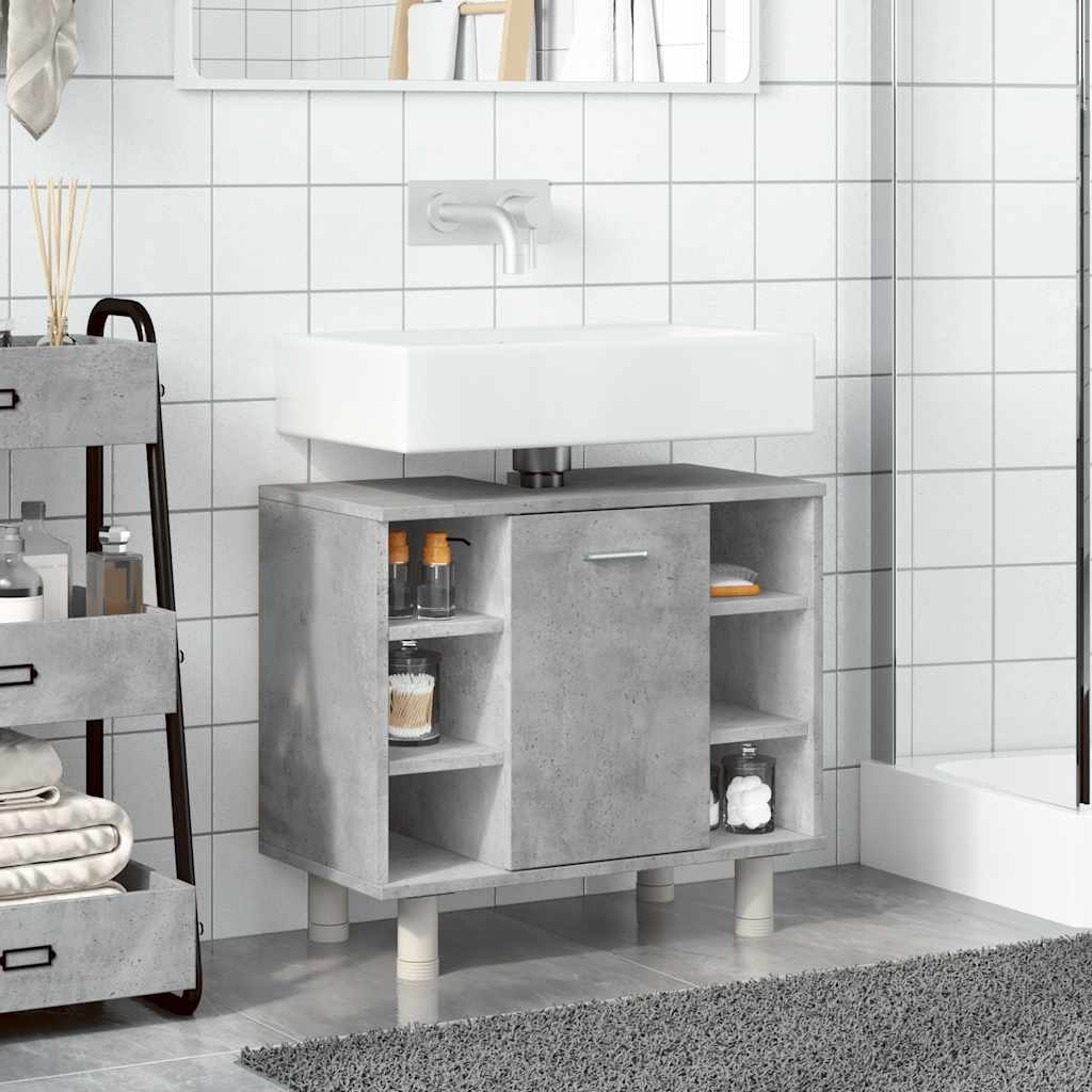 Bathroom Cabinet Concrete Grey 60x32x53.5 cm Wood Material