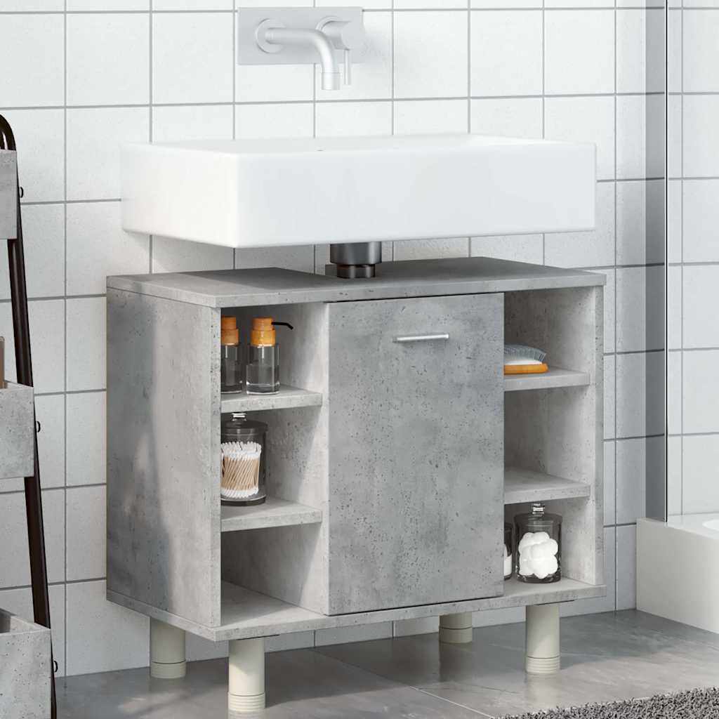 Bathroom Cabinet Concrete Grey 60x32x53.5 cm Wood Material