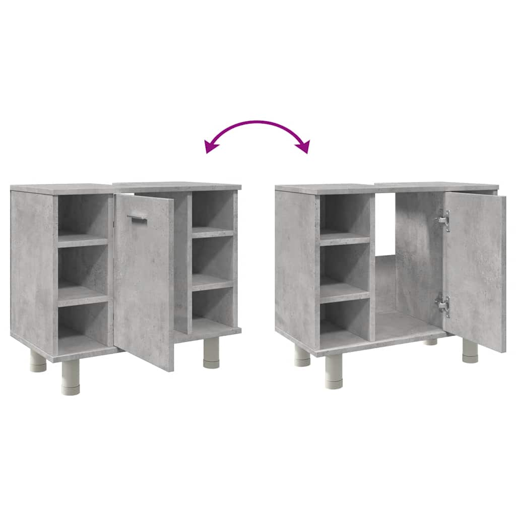 Bathroom Cabinet Concrete Grey 60x32x53.5 cm Wood Material