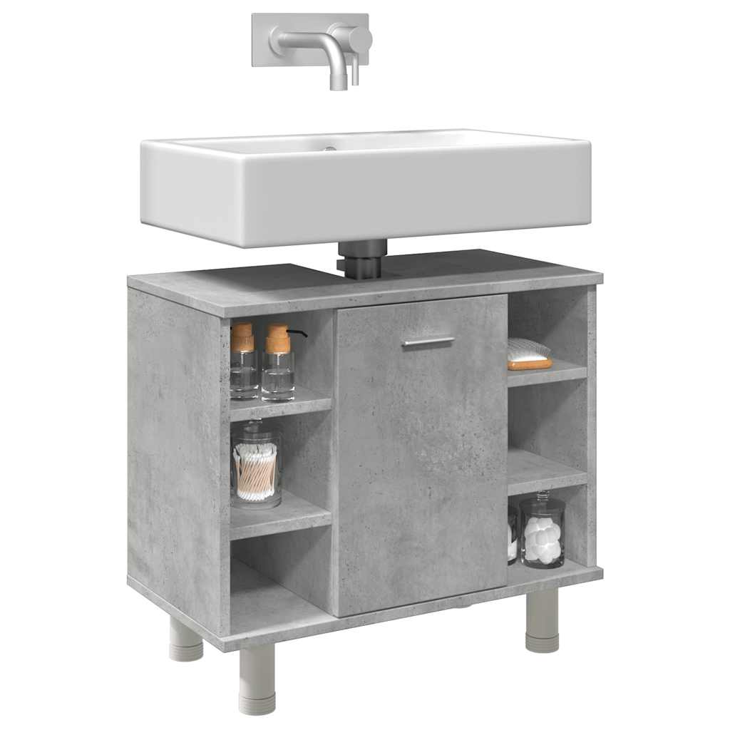 Bathroom Cabinet Concrete Grey 60x32x53.5 cm Wood Material