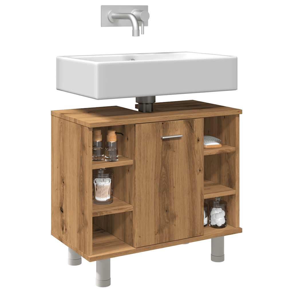 Artisan oak bathroom cabinet 60x32x53.5 cm made of wood material